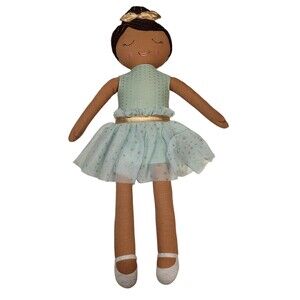 Pillowfort African American Ethnic 20.5” Plush Ballerina Mint Sparkly Tutu